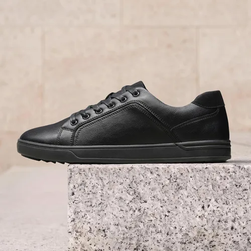 Vista 3 de Bruno Marc Men's Casual Dress Sneakers Todo negro