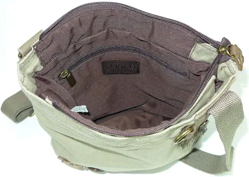 Vista 2 de Chala Patch Cross-Body - Bolso bandolera de lona para mujer, color verde oliva
