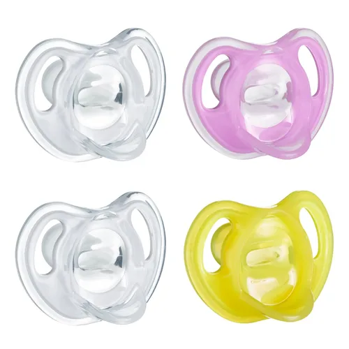 Vista 9 de Tommee Tippee - Chupete de silicona ultraligero, 6-18 meses, diseño simétrico de una pieza, sin BPA, paquete de 4