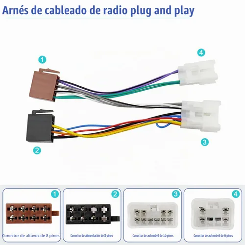 Vista 4 de Arnés de cableado ISO Compatible con Toyota Subaru Lexus Scion Adaptador Conector Enchufe de Cable de Radio Estéreo de Coche Car Radio Stereo Wire