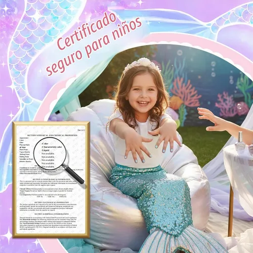 Vista 5 de Esmalte de uñas de perlas de secado rápido, no tóxico, a base de agua, pelable, para niños, esmalte de uñas de sirena iridiscente para niños, para 6