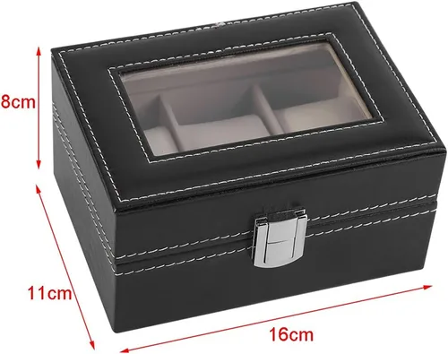 Vista 5 de plplaaoo Watch Case, Watch Box, Watch Storage Box, Watch Storage Case, Leather Watch Box, 1Pc High Grade 3 Slots PU Leather Box Case For Watch
