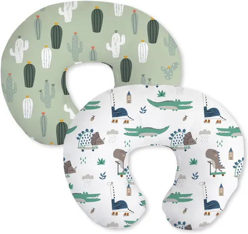 Vista 13 de Little Grape Land Juego de 2 fundas de almohada de algodón para lactancia, suaves y transpirables, extraíbles para almohadas de alimentación, fundas