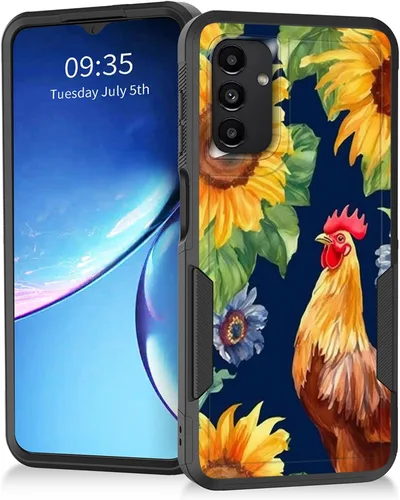 Vista 86 de Funda para Galaxy A14 5G, resistente de doble capa híbrida de policarbonato duro, goma suave, a prueba de golpes, funda protectora resistente