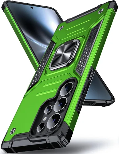 Vista 89 de DASFOND Diseñada para funda Galaxy S8 con soporte, anillo metálico giratorio mejorado de 360°, soporte kickstand de grado militar, resistente a
