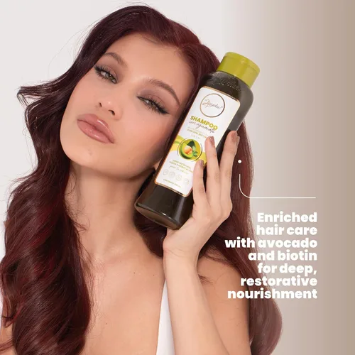 Vista 7 de ANYELUZ Champú hidratante de aguacate, enriquecido con Omega 3, 6, 9 y biotina, repara y protege las fibras capilares dañadas, mejora el brillo