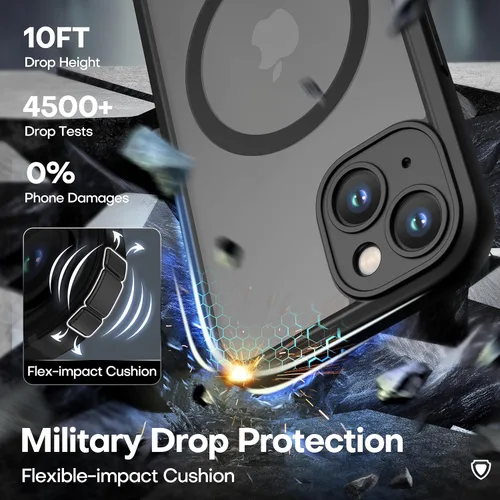Vista 4 de ImpactStrong Protector Magnético Diseñado para Funda iPhone 13 [Protección de Cámara] [Probado contra Caídas de Grado Militar]