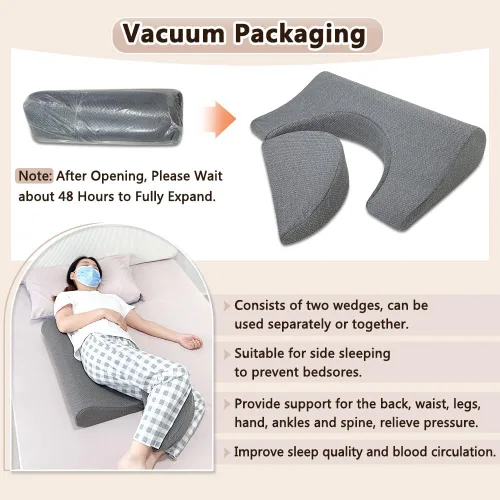 Vista 7 de Almohada de alivio de presión para úlceras de cama, cuñas de espuma para posicionamiento en la cama, cojín de úlcera de presión para prevención