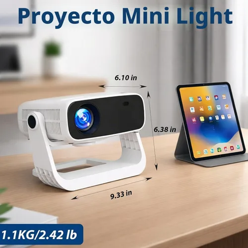 Vista 16 de Wielio Proyector inteligente 2026 Android TV con WiFi 6 y Bluetooth 5.0