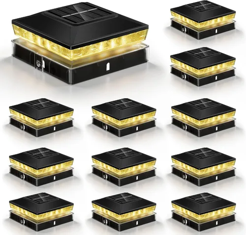 Vista 9 de Paquete de 12 luces solares para postes de madera/vinilo de 4 x 4 Blanco