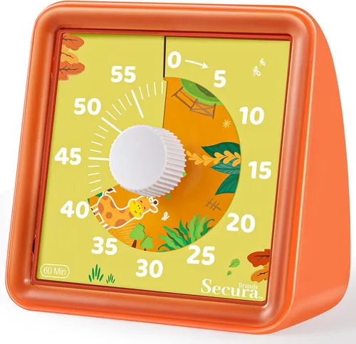 Vista 10 de Secura - Temporizador visual de cuenta regresiva de 60 minutos para niños y adultos, herramienta de gestión del tiempo en el aula (negro)