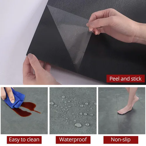 Vista 6 de WESTICK Azulejo de mármol gris para piso de baño impermeable