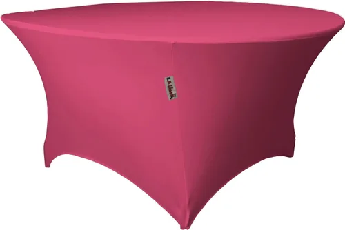 Vista 4 de LA Linen Mantel redondo de elastano, 60 x 30 pulgadas, negro