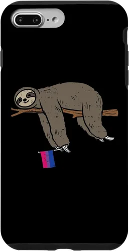 Vista 9 de Funda de regalo para iPhone 13 Pro Bisexual Pride Flag Lazy Sloth Bi LGBTQ Animal Lover