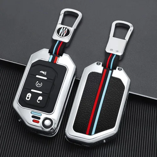 Vista 3 de Funda de aleación de zinc compatible con Wrangler JL JLU Gladiator JT Rubicon Remote Flip Key
