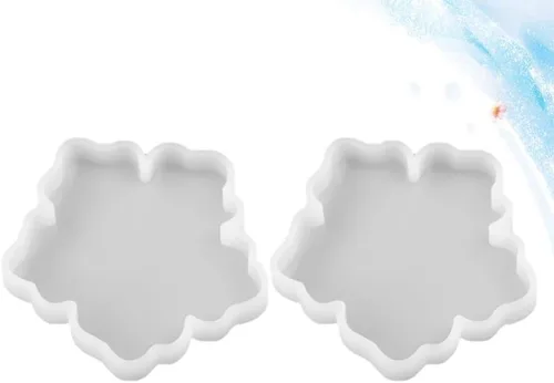 Vista 2 de EXCEART Círculo Stencil 2pcs Coaster Mold Blanco Colgante Arte Suministros Fabricación de Joyería