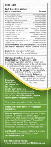 Vista 2 de T-Relief Crema para la artritis árnica +12 medicamentos naturales para aliviar el dolor y la rigidez en las articulaciones de forma natural, 2 onzas