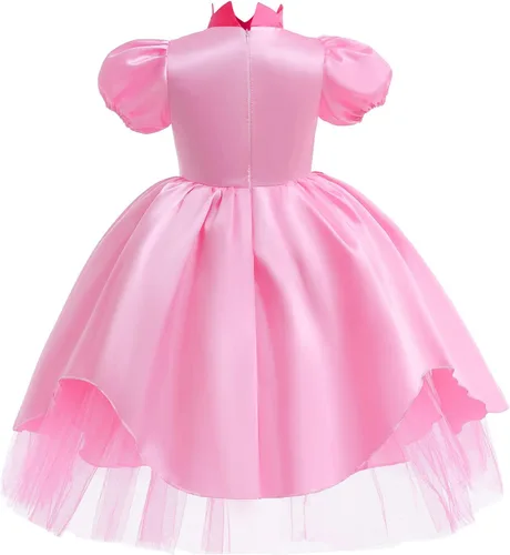 Vista 3 de WOPLAY Princess Dress for Girls,Girl's Princess Peach Costume for Kids Cosplay Party Dress Up