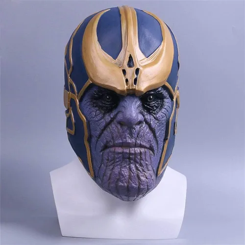 Vista 2 de Rulercosplay Máscara de Halloween Thanos de látex para cosplay