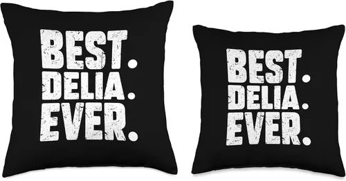 Vista 3 de Delia Birthday Gift For Girls And Women Divertido nombre personalizado Best. Delia. Ever. Almohada de broma, 16 x 16 pulgadas, multicolor