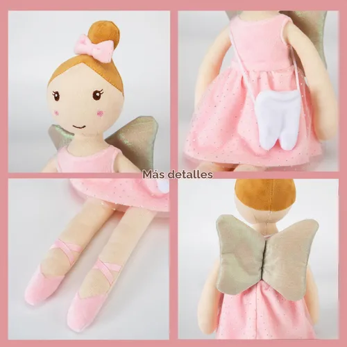 Vista 5 de free-space Muñeco de ballet de felpa suave con bolsa de dientes pequeños para niños, regalos de Navidad y cumpleaños