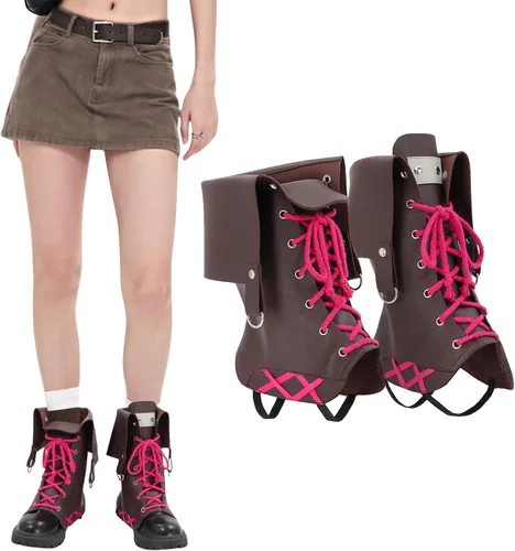 Vista 8 de DAZCOS Anime Cosplay Zapatos Botas Cubierta para Mujer Fiesta de Halloween
