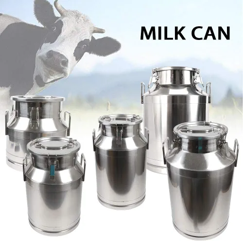 Vista 4 de Lata de leche de acero inoxidable de 5 galones de 20 litros, olla para lácteos con tapa sellada, cubo resistente 304, recipiente de almacenamiento