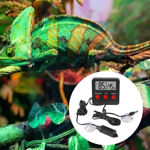 Vista 7 de Termómetro digital y termómetros de humedad para interiores y exteriores, medidor digital de temperatura e higrómetro con sonda para terrario