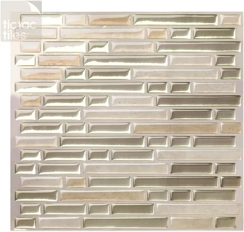 Vista 10 de Tic Tac Tiles azulejos adhesivos para pared antihongos efecto Mare