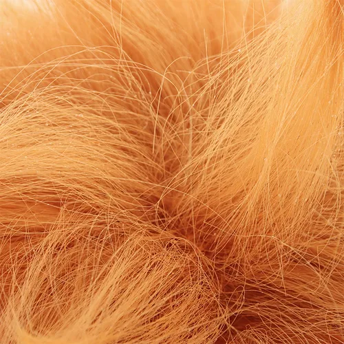 Vista 5 de XiongXiongLe Peluca de cosplay naranja brillante, pelucas cortas y rizadas, para juego de anime, Halloween, pelucas de repuesto para fiestas