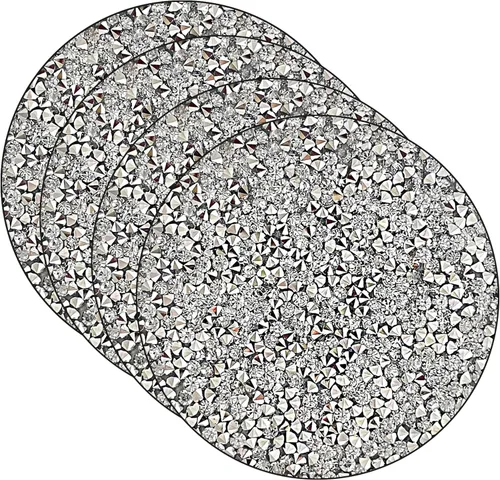 Vista 12 de Manteles Individuales Dorados Tapete Dorado Resistente al Calor Decoración de Diamante Triturado Decoración de Pedrería Decoraciones de Otoño