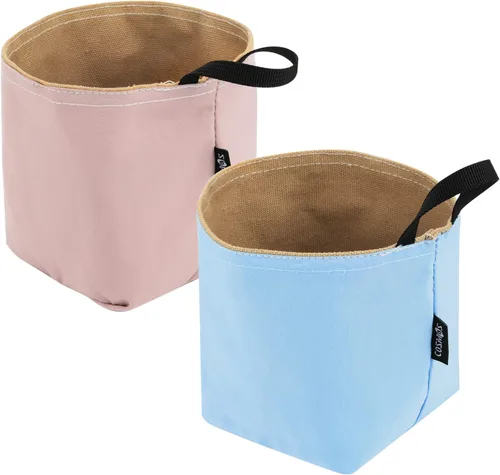 Vista 4 de CM Mini cesta colgante, pequeña bolsa de almacenamiento decorativa para pared y puerta, cesta plegable, 2