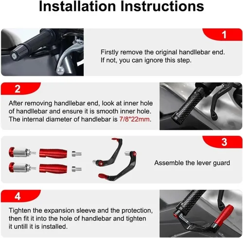 Vista 6 de for CB750 Hornet CB 750 2023 2024 Motorcycle Accessories Handlebar Grips Brake Clutch Levers Handle Bar Guard(Black)