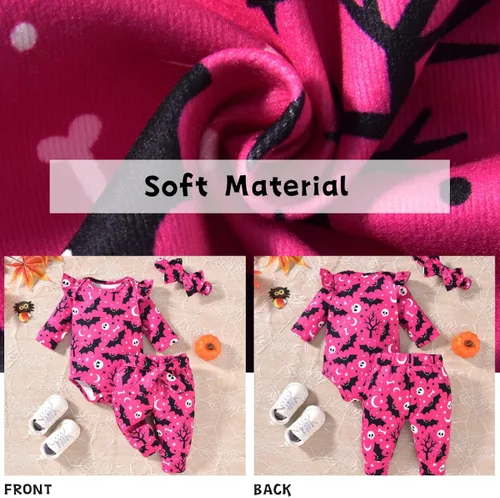 Vista 5 de Aalizzwell Conjunto de mameluco acanalado para bebé recién nacido prematuro para otoño e invierno