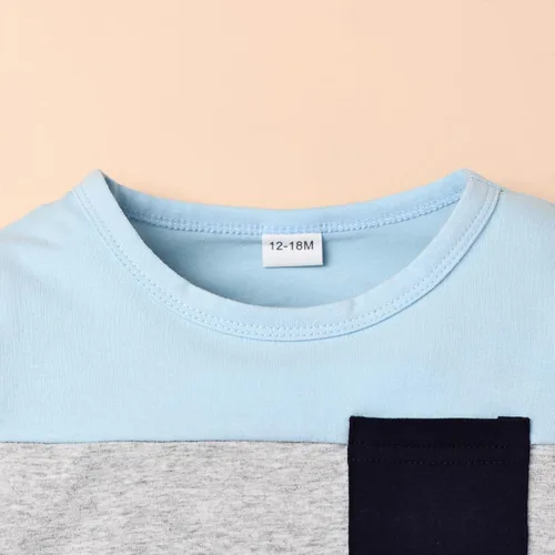 Vista 63 de Ropa de otoño e invierno para bebé, trajes de niño pequeño, sudadera de manga larga, sudadera de retazos y pantalones, 2 piezas, 12 meses a 5 años