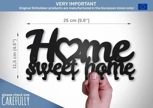 Vista 2 de M-KeyCases Home Sweet Home - Llavero para pared (estante de 8 ganchos), decorativo, colgador de metal para puerta delantera, cocina o garaje