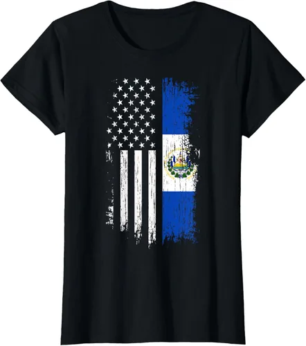 Vista 51 de Camiseta de la bandera de Estados Unidos salvadoreño - Camiseta de El Salvador USA