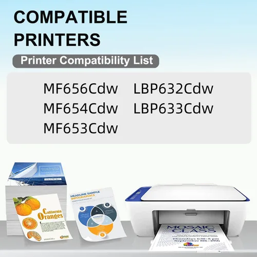 Vista 2 de 067 Juego de cartuchos de tóner compatibles de repuesto para Canon 067 067H 5102C001 5101C001 5100C001 5099C001 Toner para MF656Cdw MF654Cdw