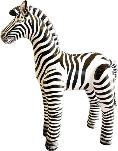 Vista 4 de Jet Creations Juguete inflable de cebra de 60 pulgadas de alto, para decoración de diversión infinita, globos de fiesta para niños y adultos