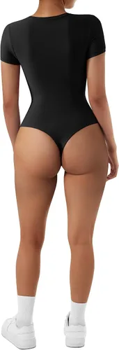 Vista 4 de MOOSLOVER Body sin mangas con cuello cuadrado para mujer, con control de abdomen, moldeador de tanga