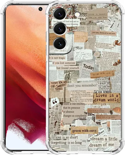 Vista 31 de Funda de collage estético para Samsung Galaxy S21, patrón de citas positivas, funda de TPU suave de moda compatible con Galaxy S21