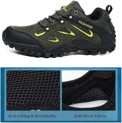 Vista 5 de Succttssful Zapatos de senderismo para hombre, impermeables, ligeros, para exteriores, de caña baja, para senderismo, entrenamiento, montañismo