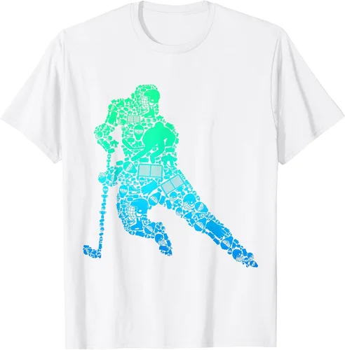 Vista 18 de Jugador de hockey sobre hielo Camiseta de hockey sobre hielo para hombres y niños Asphalt Grey