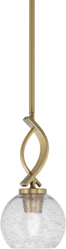 Vista 40 de Toltec Lighting Cavella Stem Colgado Mini colgante, acabado grafito, vidrio de muselina blanca de 4 pulgadas