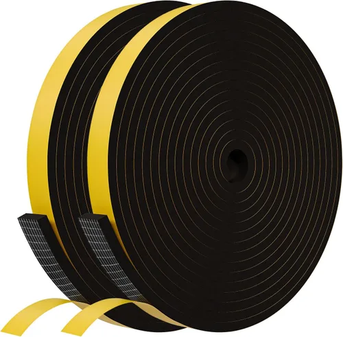 Vista 12 de Cinta aislante de espuma Egofix, burletes para puertas y ventanas, cinta adhesiva de espuma negra resistente al clima para puerta corrediza, marco
