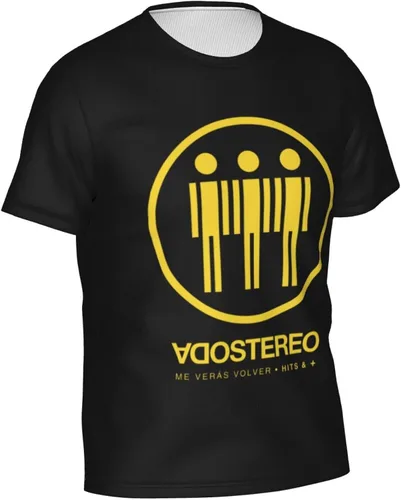 Vista 3 de Soda Stereo Me Verás Volver Hits & Más Camiseta de verano para hombre, camiseta casual de manga corta con estampado 3D, Negro
