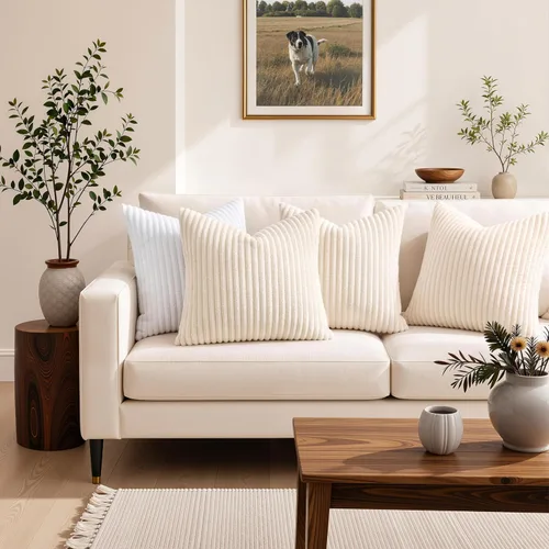Vista 4 de Simmore Juego de 2 fundas de almohada decorativas de verano de 16 x 16 pulgadas, fundas de almohada suaves de franela de felpa natural de doble cara
