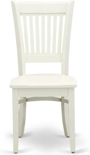 Vista 6 de East West Furniture AMVA5-LWH-W - Juego de mesa y sillas de cocina de 5 piezas, incluye una mesa de comedor redonda con pedestal y 4 sillas