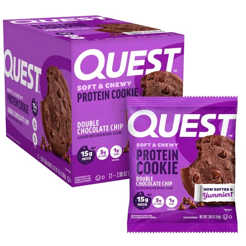 Vista 21 de Quest Nutrition Galleta de proteínas de mantequilla de cacahuete, 15g de proteínas, 1g de azúcar, 5g de carbohidratos netos, apta para dieta Keto