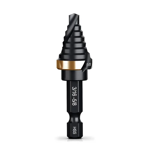 Vista 8 de THINKWORK Broca de Paso de Tamaño Único HSS, Broca de Paso HSS de 1/2", Unibit, Brocas de Paso de Vástago de 1/4" para Metal Suave, Acero, Madera
